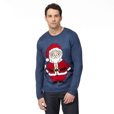 Red Herring Blue 'Santa Claus' jumper